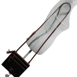 Dooney & Bourke Black Crossbody with Brown Trim